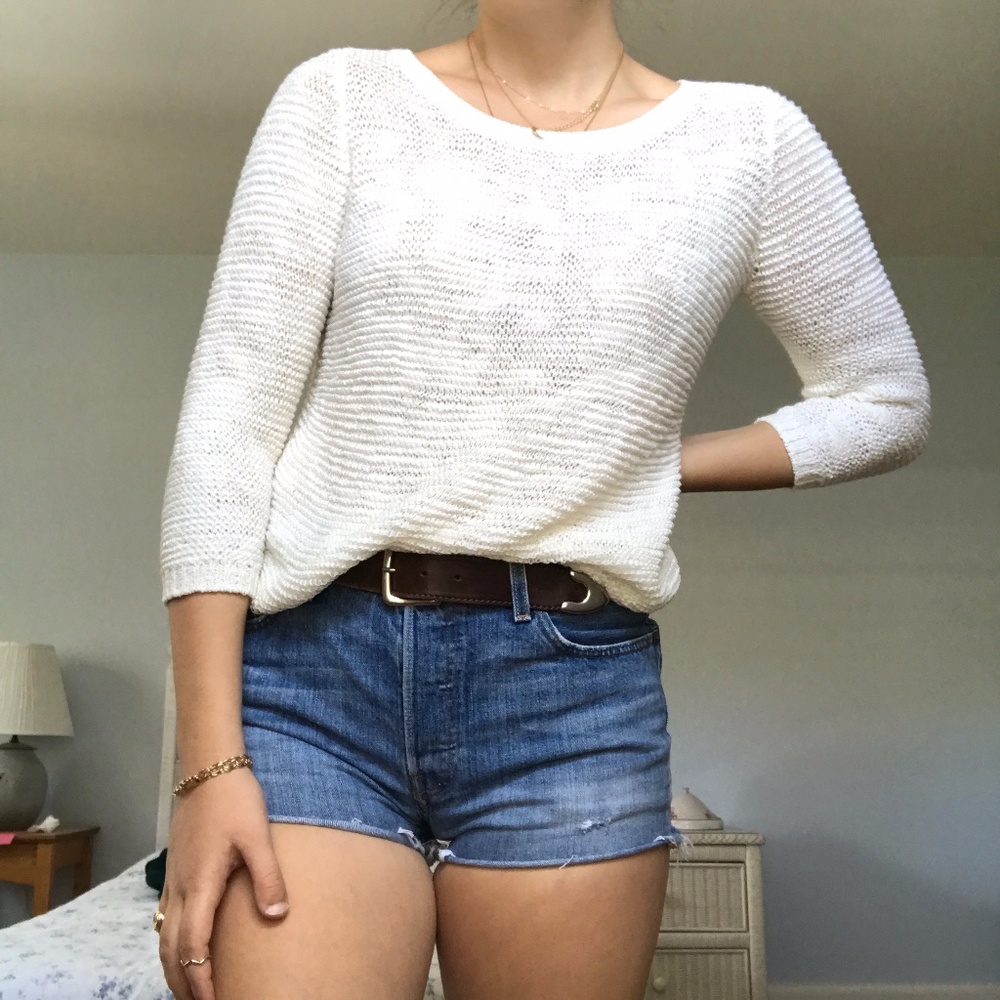 White Semi-Sheer Sweater